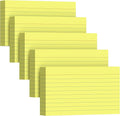 250 Count Index Cards 3 x 5 Inch, Heavyweight Yellow Lined Note Cards Portable by Unknown