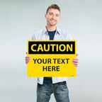 Custom OSHA Style Caution Sign 18" x 24" Aluminum Sign, Customizable "Your Text - Image 2