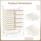 COSTWAY 15-Drawer Rolling Storage Cart, Mobile Utility Cart - Image 3