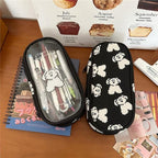 Cute Puppy Japanese Pencil Case Clear Case Large Capacity Canvas PVC Aesthetic - Image 5