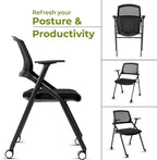 VACYOVKE 20 Pack Folding Chairs Capacity Portable Nesting Commercial Seat - Image 6