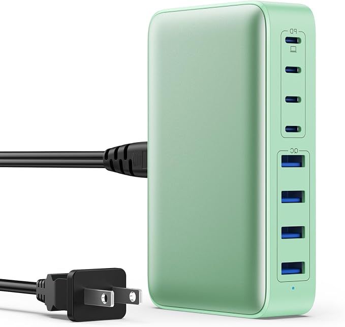 USB C Charger 200W USB C Charger Block GaN III 8-Port Fast Charging Station PD by GKUTW