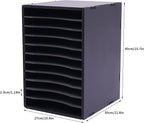 GUEYYSAN Vertical File Storage Rack, 11-Compartment Desktop Sorter Documents Box - Image 3