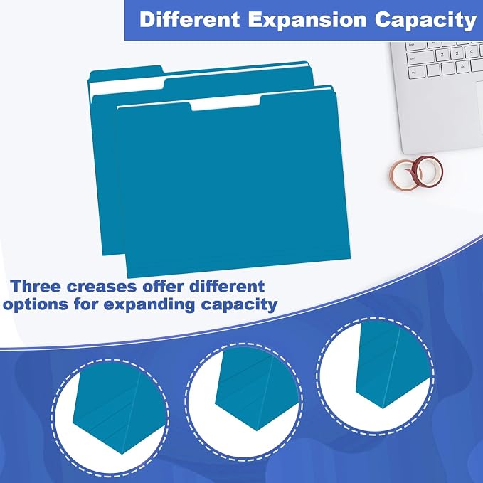 File Folder, HERKKA 30 Pack 1/3 Cut Tab File Folders, File Folders Great - Image 4