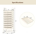 Giantex 10-Drawer Storage Cart w/Universal Wheel, Rolling Cart w/Handle - Image 3