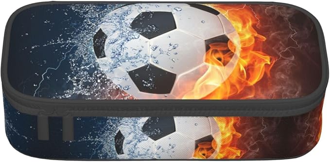 HKHEHOP Soccer Ball Cool Sport Pencil Case Big Capacity Storage Pencil Pouch - Image 2