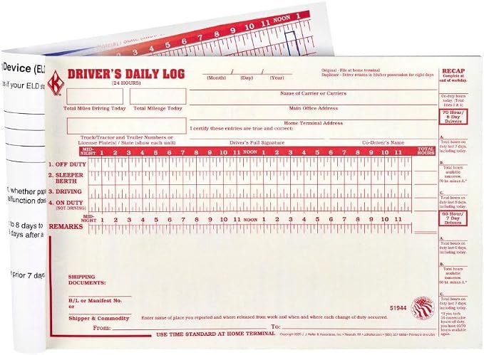 ELD Backup Driver Log Book 5-pk. by JJKellerAssociatesInc