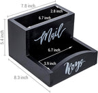 MyGift Urban Modern Mail Holder and Key Organizer Tray in Black Stained Solid - Image 5