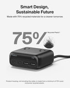 Belkin GaN Charging Station 70W, 7-in-1 Dual USB C Charger w/ 3X AC Outlets - Image 7