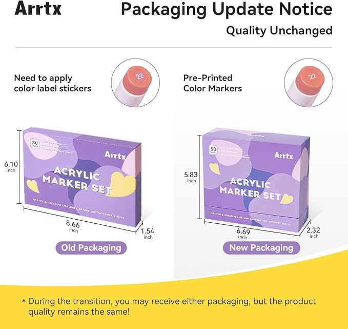Arrtx 30 Colors Acrylic Paint Pens - Image 2