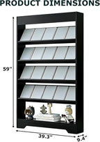 LHIUGE 5-Layer Brochure Display Rack, Freestanding Wooden Magazine Rack - Image 2