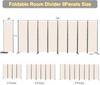 CHOSENM Room Divider, 8 Panel Folding Privacy Screens - Image 2