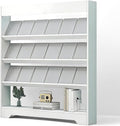 LHIUGE 4-Layer Brochure Display Rack, Freestanding Wooden Magazine Rack by LHIUGE