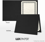 LUXPaper 9.5" x 12" Certificate Holders | Black Linen | 100lb. Cover | 100 Qty - Image 5