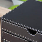 RHCSZ High-end PU Leather Desk Organizer File Cabinet Executive Office Supplies - Image 6