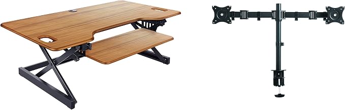 Rocelco 46" Large Height Adjustable Standing Desk Converter by Rocelco