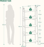 Hzuaneri Ladder Shelf, Bookshelf Bookcase, Freestanding Corner Storage Shelve - Image 2