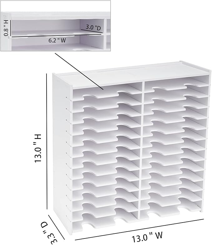Krafetto 26 Grids Ink Pad Storage Rack, Wall-mountable Stamp Pad Organizer - Image 2