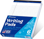 WritePads Legal Pad 8.5 x 11 Note Pad, Wide Ruled Writing Pad, 50 Sheets Per Pad by WritePads