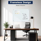 Magnetic Glass Whiteboard for Wall, Large Frameless White Board for Home and - Image 7