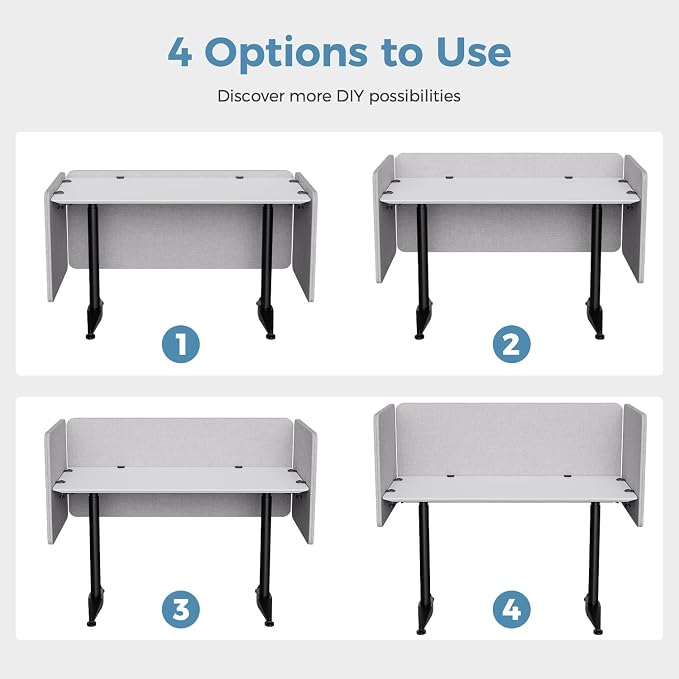MORDEER 47.2 Inch Desk Divider Panels Set, Acoustic Divider Panel - Image 6