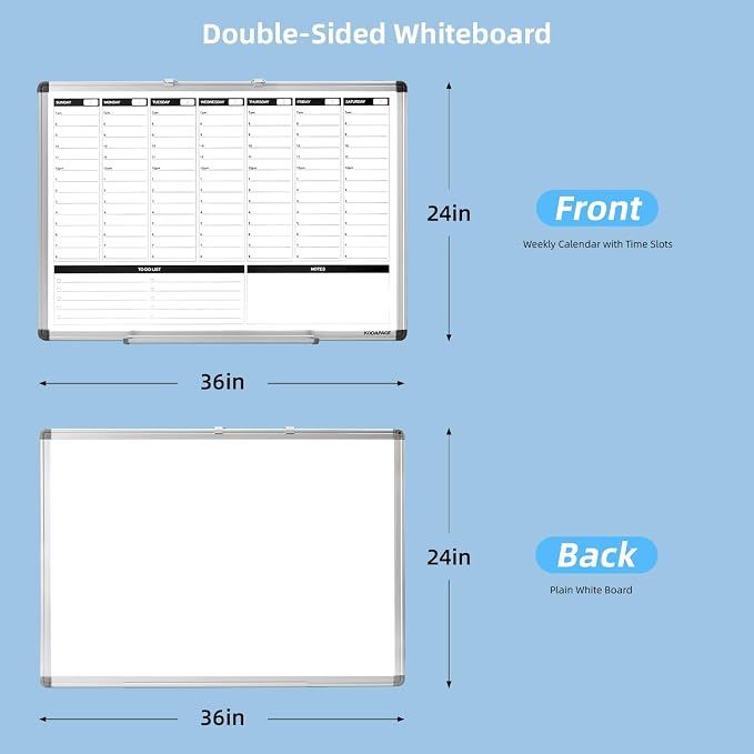 Large Weekly Dry Erase Board, Weekly Planner whiteboard - Image 2