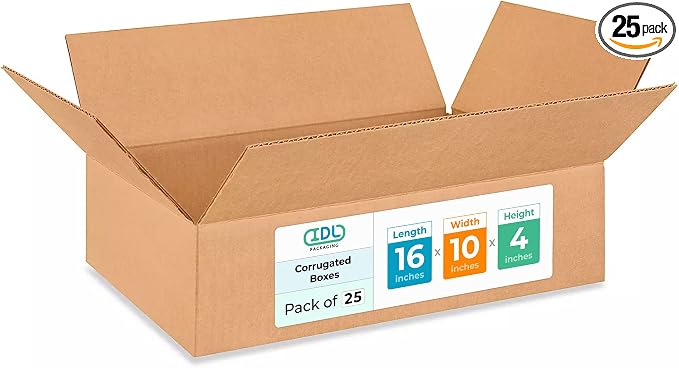 Medium Moving & Shipping Boxes 16"L x 10"W x 4"H by IDLPackaging