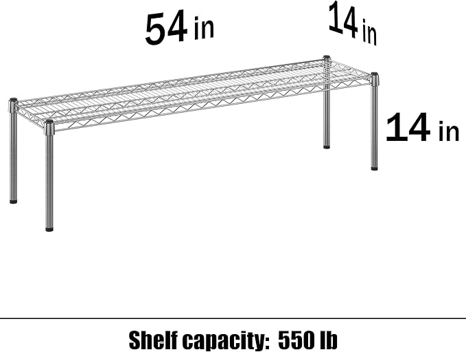 Regal Altair 14" Deep x 54" Wide x 14" Height Wire Shelving Kit | 1-Tier | NSF - Image 3