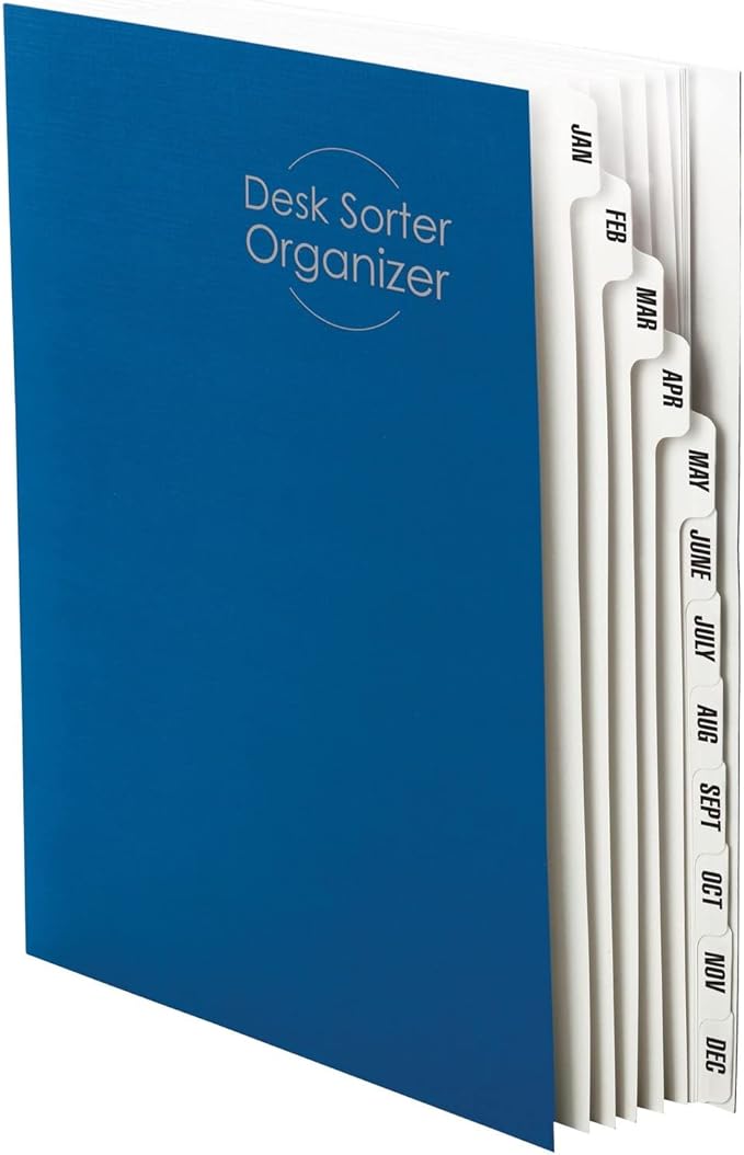 Smead Desk File/Sorter, 12 Dividers, Letter Size, Dark Blue by SMEAD