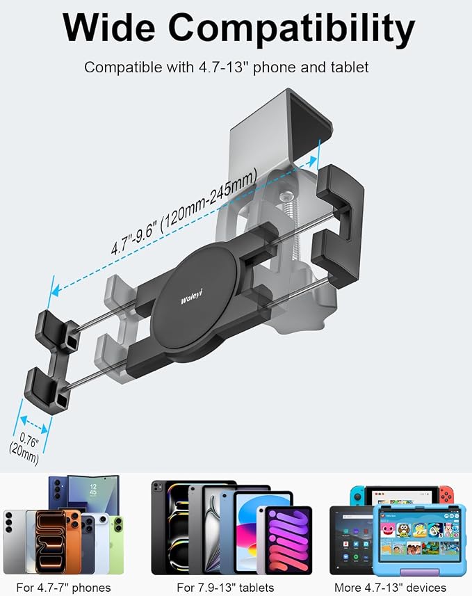 woleyi Kitchen Cabinet Tablet Mount, Easy-Install Under Cabinet Tablet Holder - Image 5