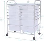 LDAILY 12 Drawer Rolling Storage Cart, Craft Cart Organizer on Wheels w/Metal - Image 3
