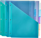 Amazon Basics Tab Dividers for 3 Ring Binder, Two Pocket, Letter Size by AmazonBasics