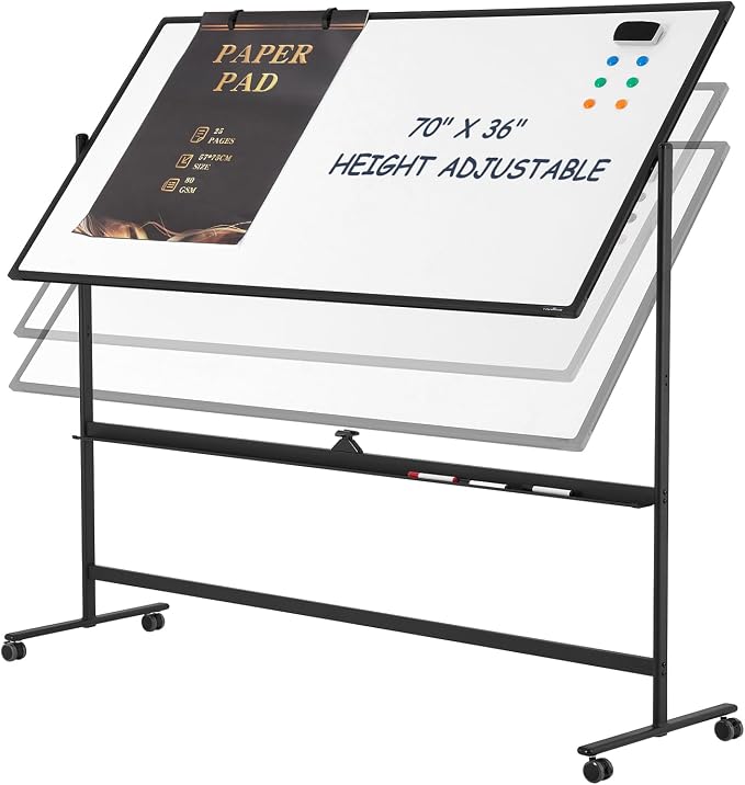 Dry Erase Whiteboard Easel on Wheels by Tankee