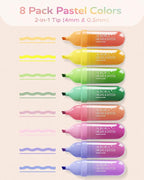 Four Candies 8 Pcs Highlighters Assorted Colors, Cute Pastel Highlighter Set - Image 2