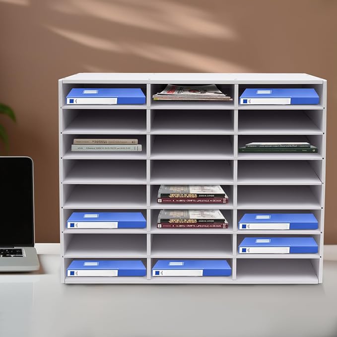 Literature Organizer with 24 Compartments | Adjustable Desktop File Sorter Mail - Image 5