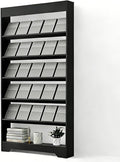 LHIUGE 6-Layer Brochure Display Rack, Freestanding Wooden Magazine Rack by LHIUGE