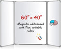 60” x 40” Foldable Whiteboard Dry Erase Board Large Tri Folding Whiteboard by Unknown