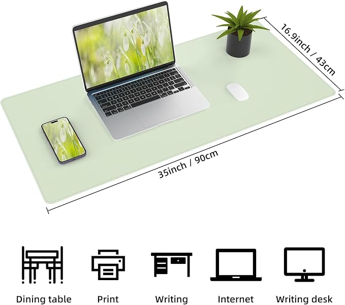 Leather Desk pad Protector, Large Desk mat - Image 2