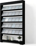LHIUGE 6-Layer Brochure Display Rack, Freestanding Wooden Magazine Rack by LHIUGE