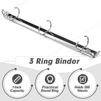 3 Ring Binder 1 Inch, PANDRI 12 Pack 1-Inch Binder Fits Letter Size 8.5'' x - Image 4