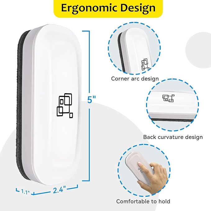 Maxtek Magnetic Dry Erase Eraser, 2 Pack, - Image 6