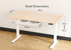 Claiks Standing Desk with Drawers, 55x24 Inch Electric Stand Up Adjustable - Image 3