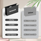 ANSOOK Plastic Legal Size Hanging File Folders, 12 Pack Reinforced Black File - Image 6