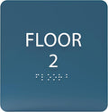 Cold Blue ADA Floor 2 Sign by ADACentralSigns