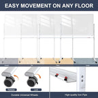 Mobile Clear Glass Whiteboard, 48 x 32 Inches Standing White Board on Wheels - Image 5