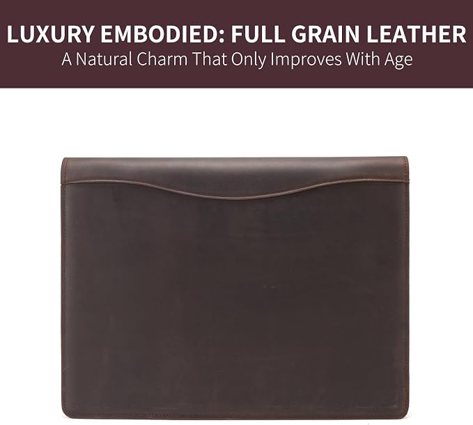 Geslun Personalized Genuine Leather 3 Ring Binder, Custom Engraved 8.5 x 11 - Image 4