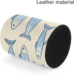 Sardine Fish Pencil Holder Leather Desk Organizer Stand Round Pen Cup Container - Image 4