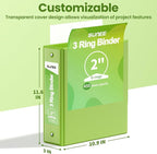 SUNEE 3 Ring Binder 2 Inch 1 Pack, Tender Green - Image 7