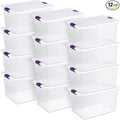 Sterilite 12-Pack ClearView Latch Box, Stackable Storage Organizer Bins by Sterilite
