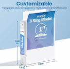 SUNEE 3 Ring Binder 1 Inch 1 Pack - Image 7